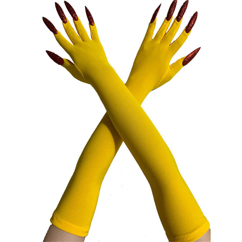 48cm European and American Fashion Halloween Gloves Long Nails Ghost Claw Gloves Long Performance Props Costume Black Red Claw