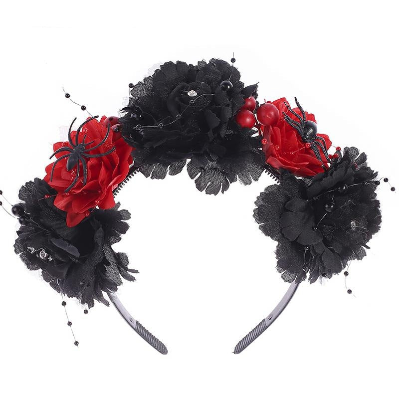 Spider Flower Party Halloween New Flower Headdress Hair Hoop Wholesale Makeup Personality European and American Cosplay