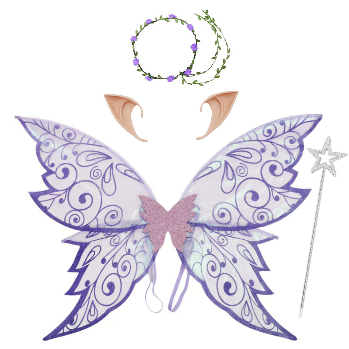 Halloween New Products for Kidsren and Adults Elf Butterfly Wings Back Decoration Holiday Party Dress up Hot Stamping Butterfly Wings