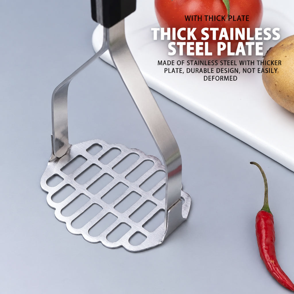 Stainless Steel Cooking Spatula, Potato Pressing Spoon, Cooking Utensils, Kitchen Tools, Manual Potato Masher, Sweet Potato Masher, Purple Potato Masher