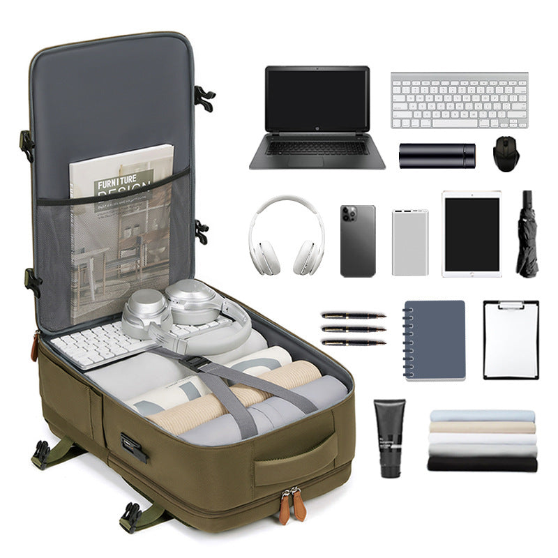 Travel Backpack Women's Large Capacity Dry and Wet Separation Business Travel Luggage Bag Multifunctional Waterproof Commuter Computer Bag