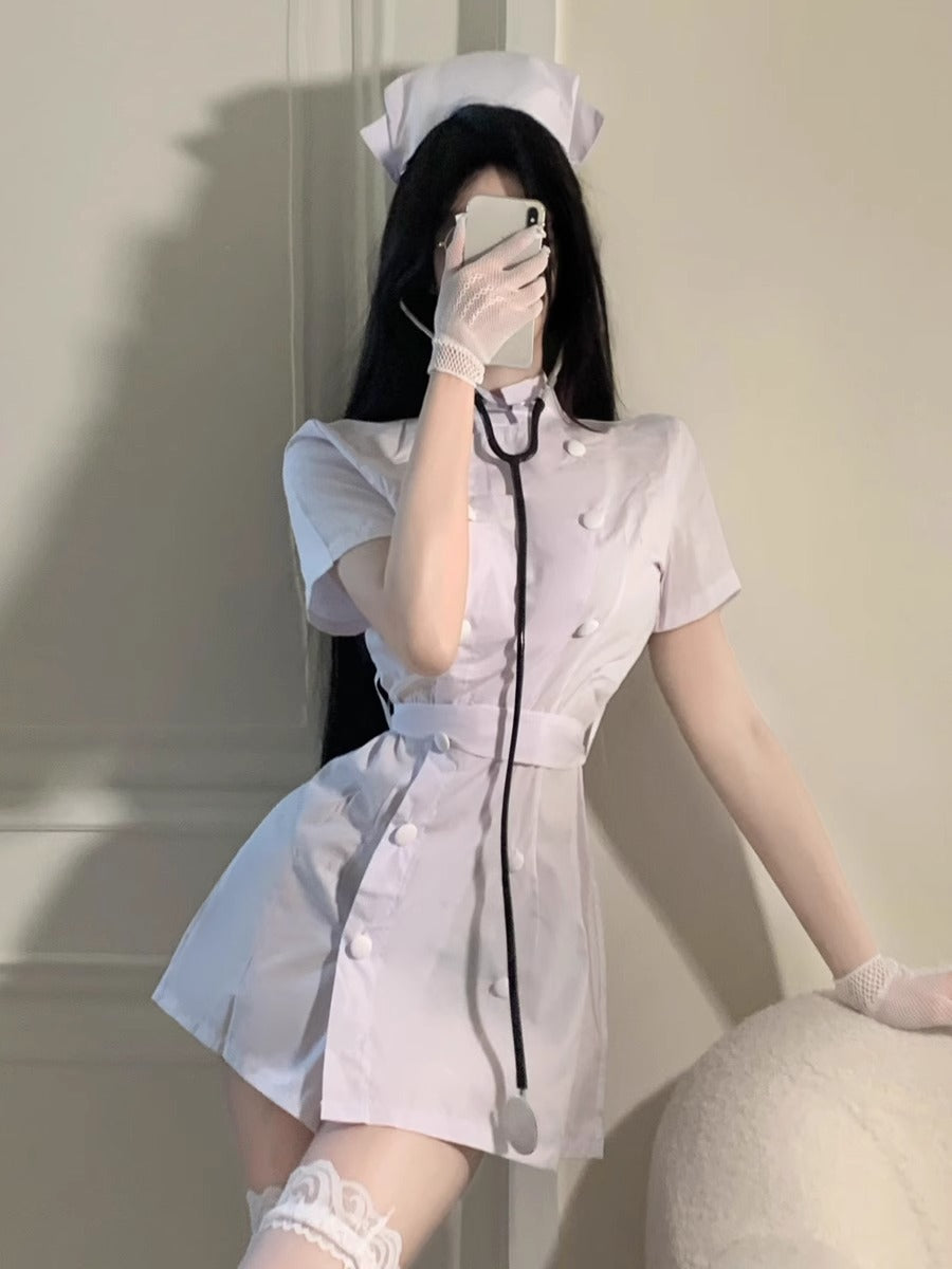 Sexy Pure Desire Uniform Suit Doctor Cosplay White Angel Sexy Costume Halloween Small Breast Nurse Costume