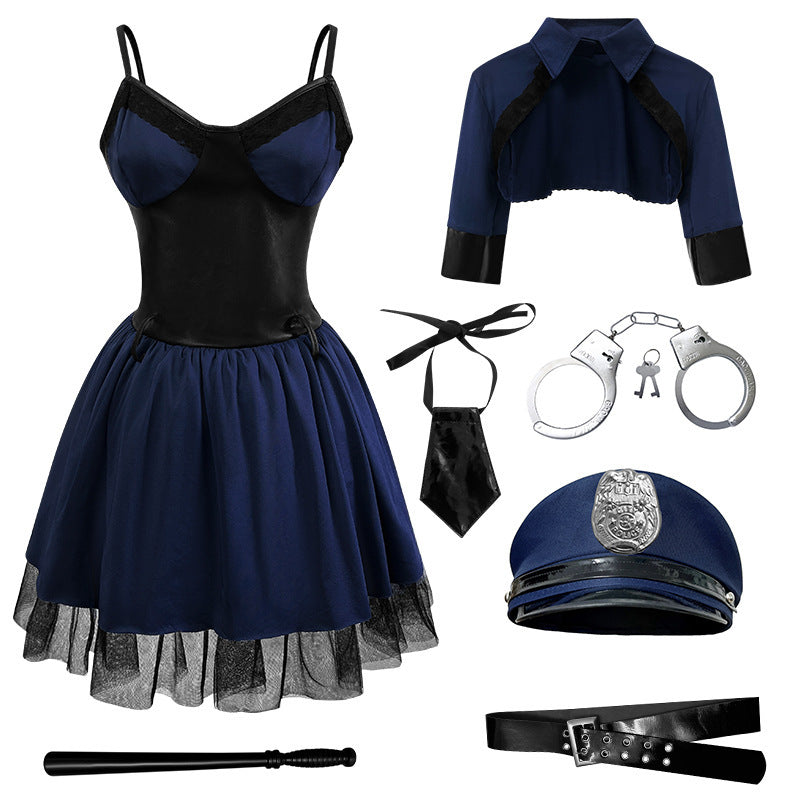 New Halloween Female Police Uniform Nightclub Party Role Play Police Uniform Sexy Stage Performance Costume