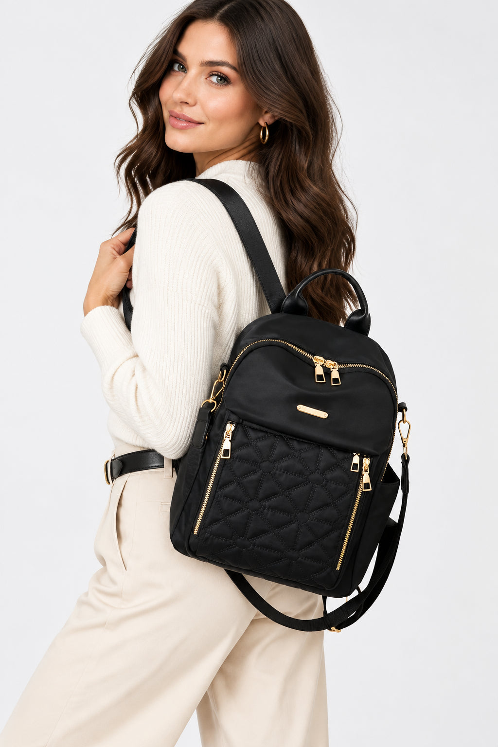 Cross-Border Hot-Selling Backpack for Women - Fashionable and Versatile Women's Backpack Small Bag Travel Large Capacity Computer School Bag
