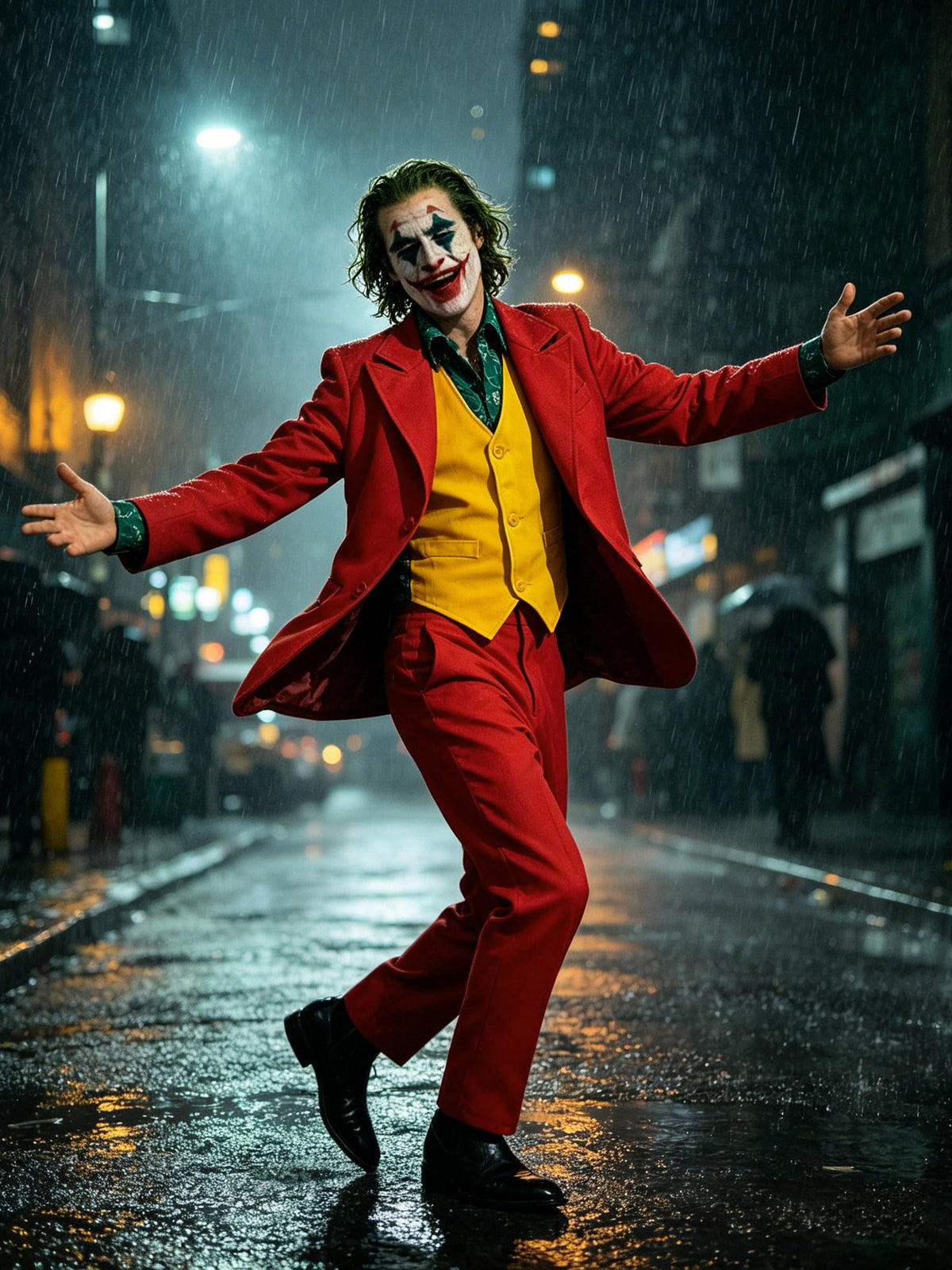 Halloween Joker Joaquin Phoenix Cos Suit Clown Suit Cosplay Stage Performance Ready for Delivery