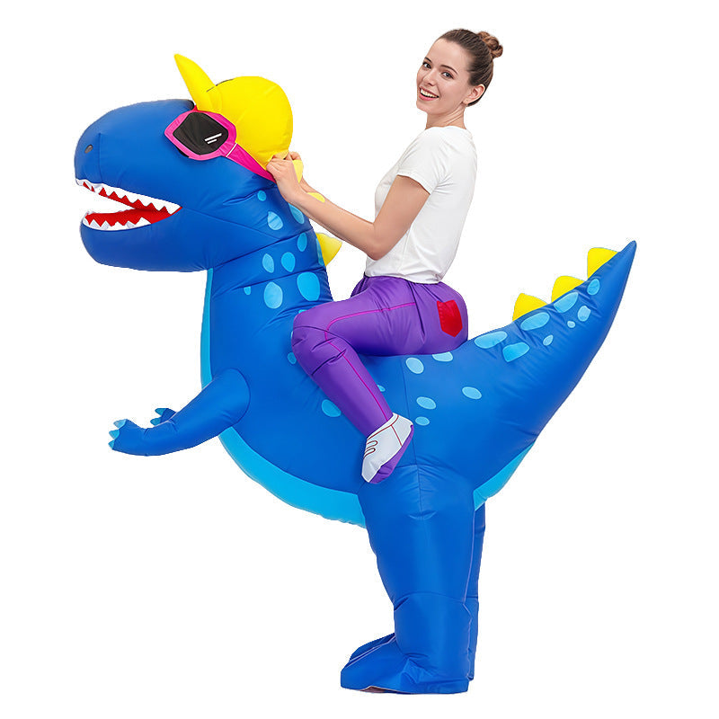 Cross-Border Hot Selling Funny Cyclist Doll Costume Masquerade Performance Props Hippie Sunglasses Dinosaur Inflatable Costume