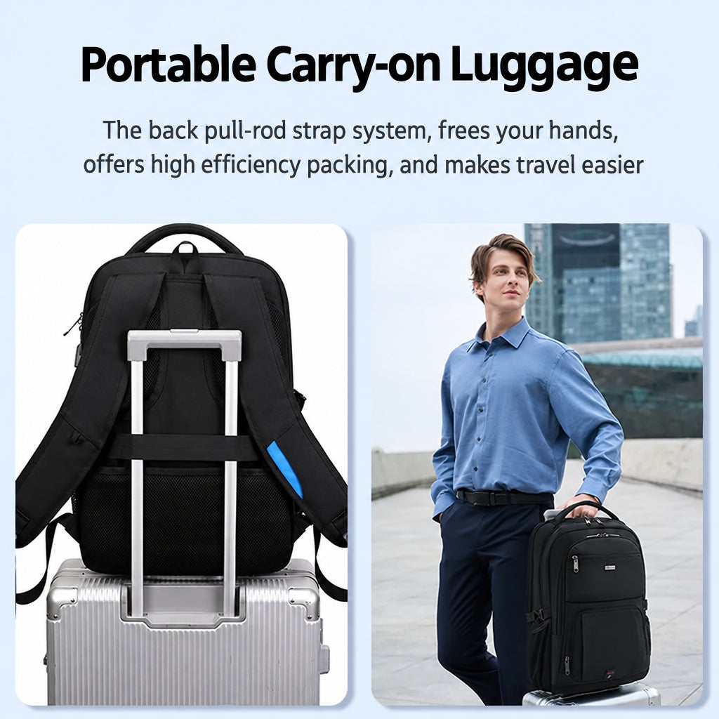 Backpack for Men, Large Capacity, Waterproof, Business Trip Computer Bag, Middle and High School Student School Bag, Back Pad, Travel and Commuting
