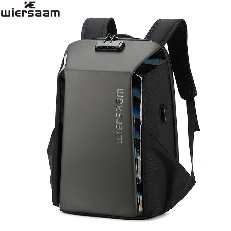 Business Backpack Men's Waterproof Backpack Large Capacity Business Trip Multifunctional Password Anti-Theft Computer Bag Breathable Back Pad