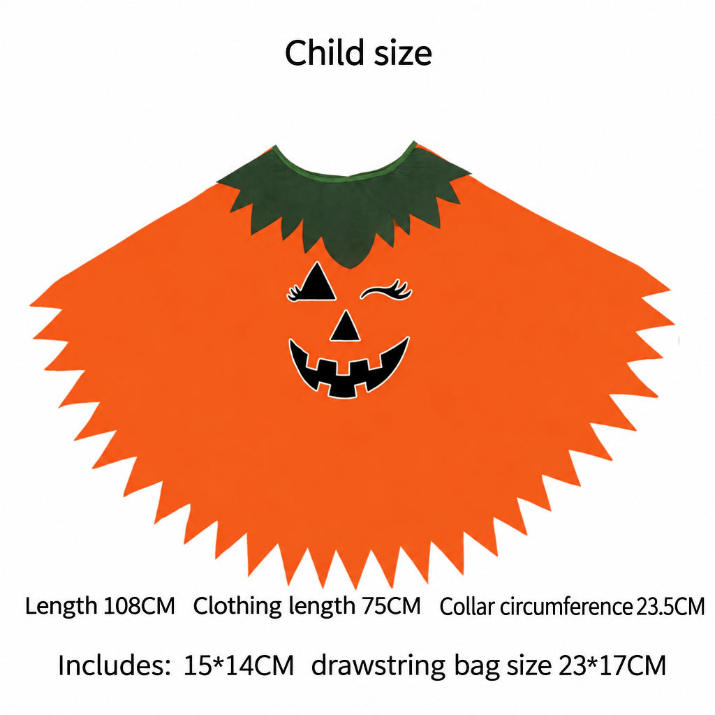 Halloween Costume Luminous Adult Children Pumpkin Cape Shawl Pumpkin Hat suit Cape School Party Dress Up