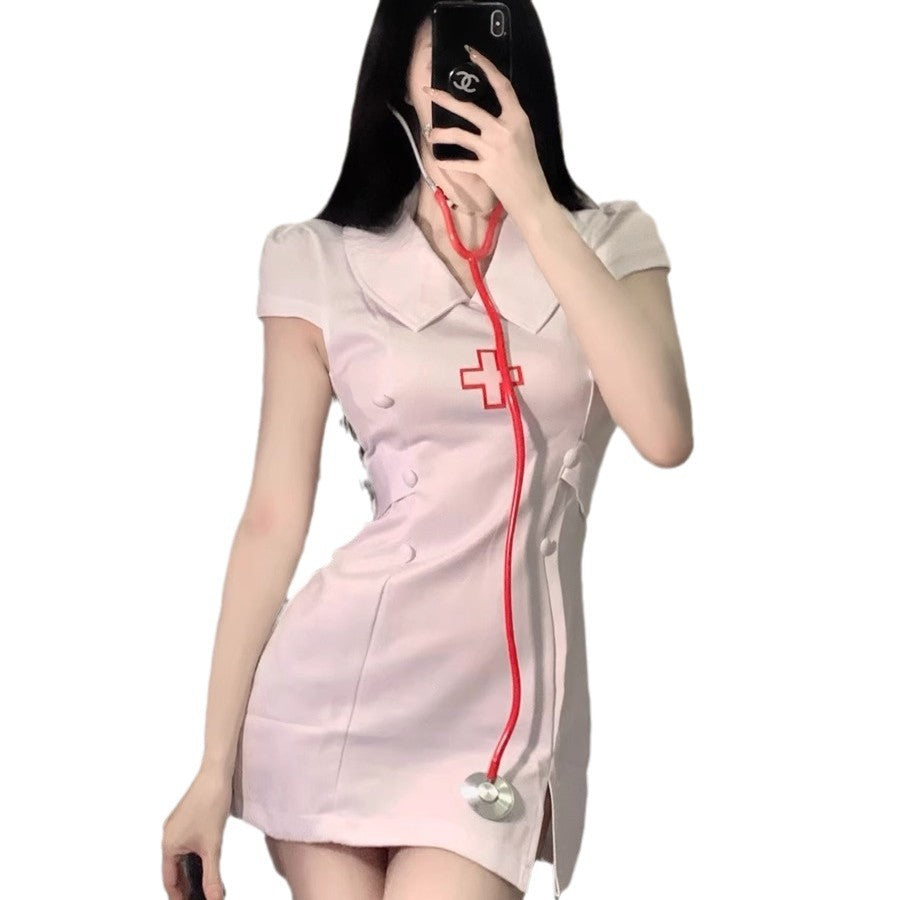 Sexy Pure Desire Uniform Suit Doctor Cosplay White Angel Sexy Costume Halloween Small Breast Nurse Costume