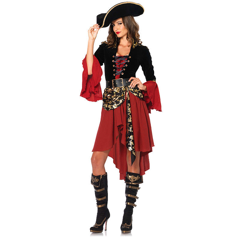 New Women's Pirates of the Caribbean Costume Halloween Outfit Popular Game Costume Set Cosplay Costume