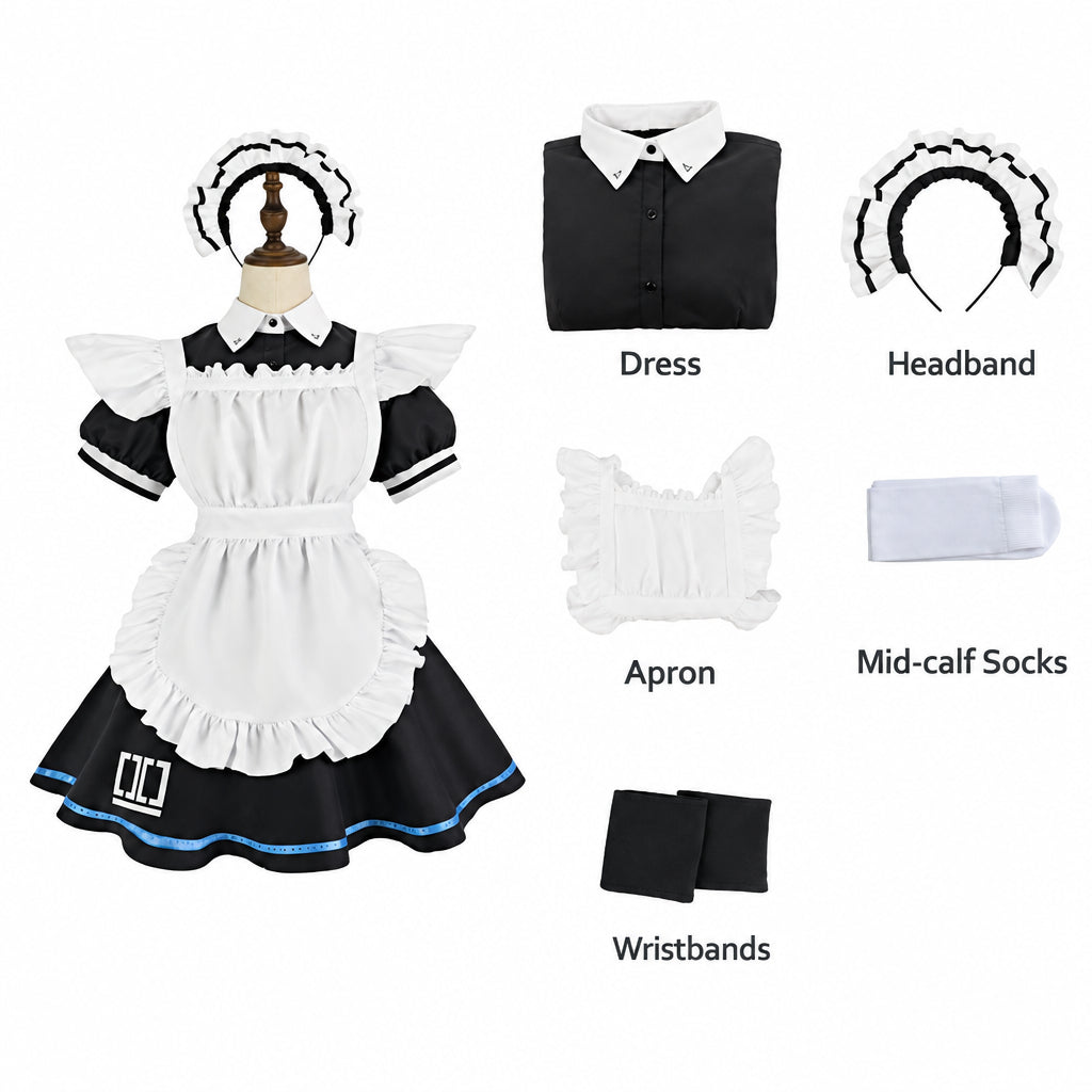In stock Blue file cos Tiantong Alice cosplay costume maid costume Halloween character anime costume