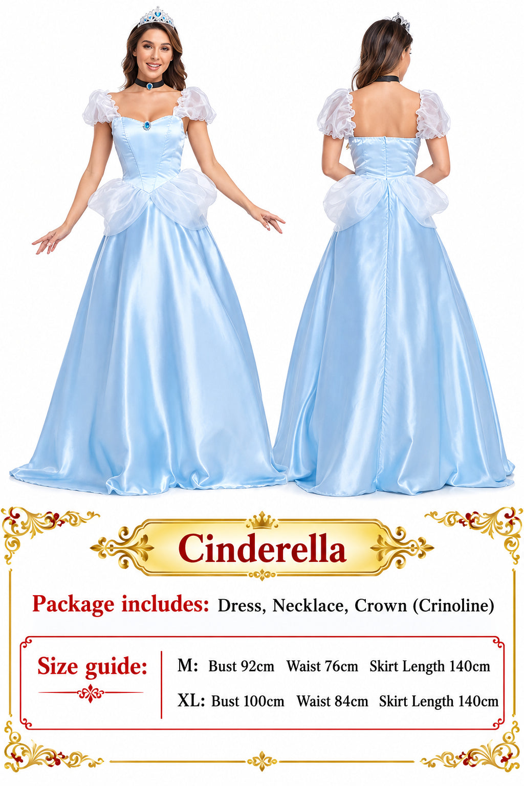 Adult Halloween Snow White Bell Cinderella Ice Sleeping Beauty Rapunzel Party Stage Performance Princess Dress