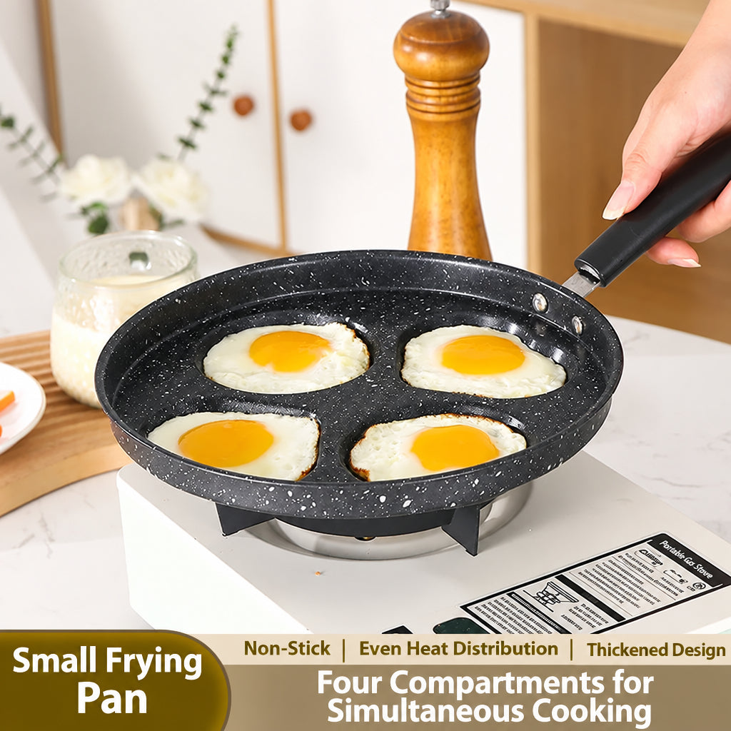 Manufacturer Wholesale Pancake Frying Pan Flats Bottom Four-Hole Non-Stick Pan Household Omelette Artifact Breakfast Pan Kitchen Utensils Eggs