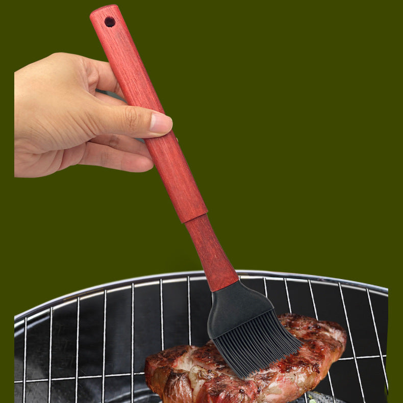 Outdoor camping barbecue tools combination stainless steel grill suit wooden handle fork shovel clip BBQ accessories cloth bag