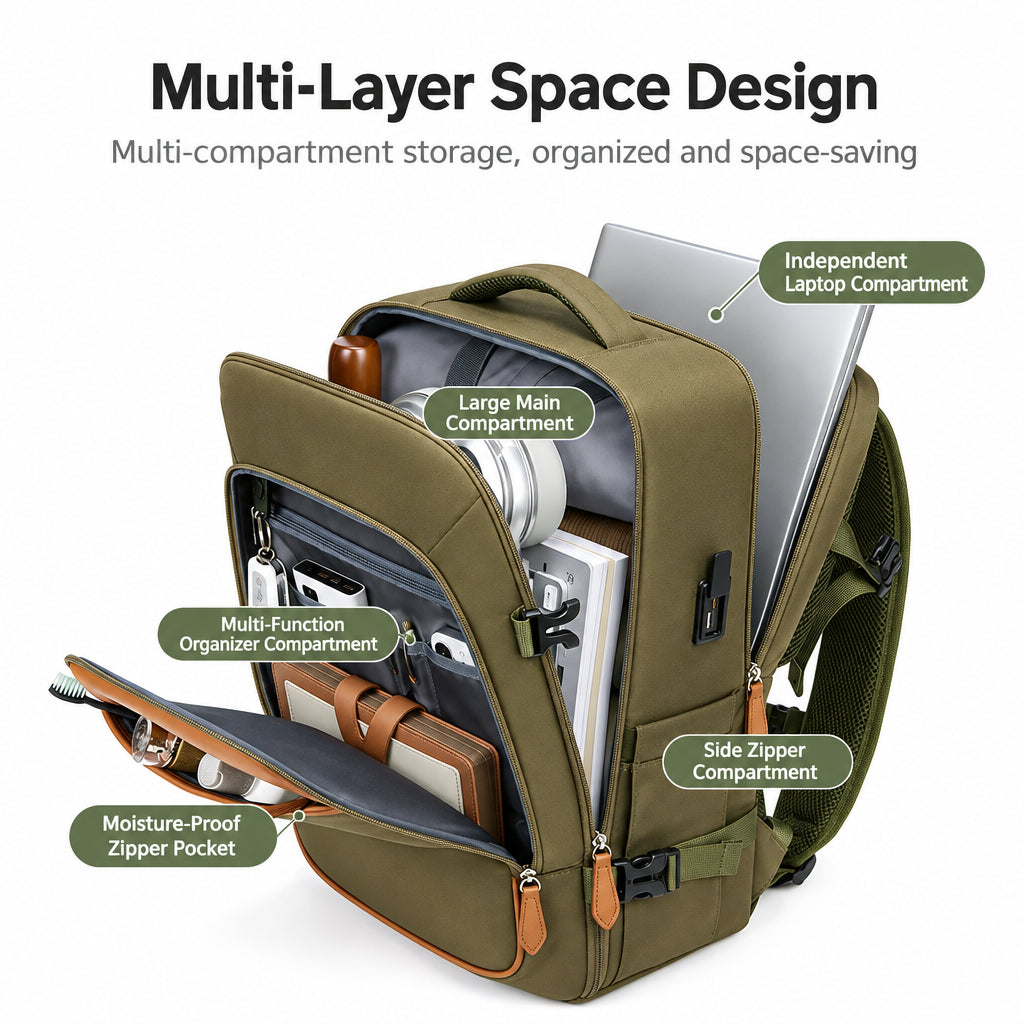 Travel Backpack Women's Large Capacity Dry and Wet Separation Business Travel Luggage Bag Multifunctional Waterproof Commuter Computer Bag