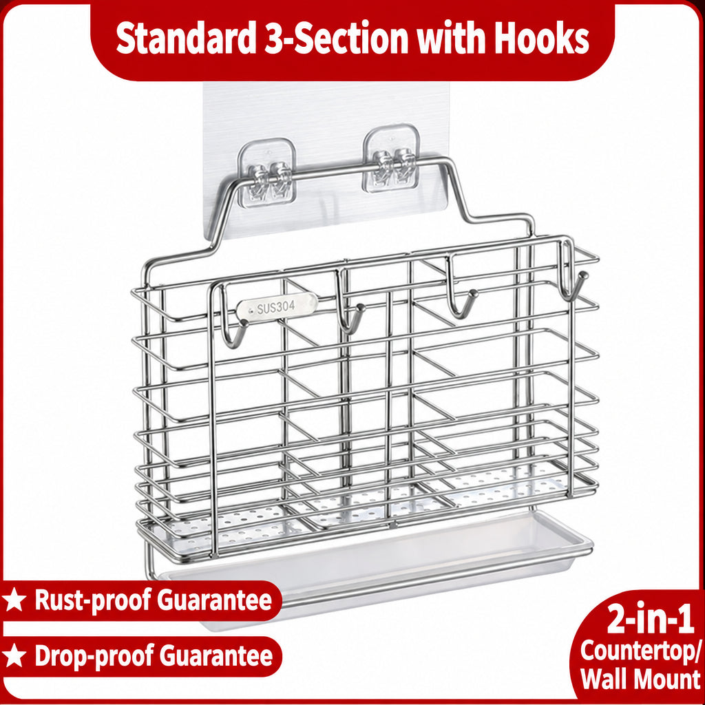 Multifunctional Chopsticks Cage Storage Rack Household Kitchen Wall Hanging Mildew-proof 304 Stainless Steel Chopsticks Holder Chopsticks Storage Rack