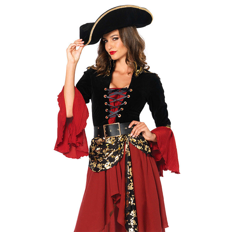 New Women's Pirates of the Caribbean Costume Halloween Outfit Popular Game Costume Set Cosplay Costume
