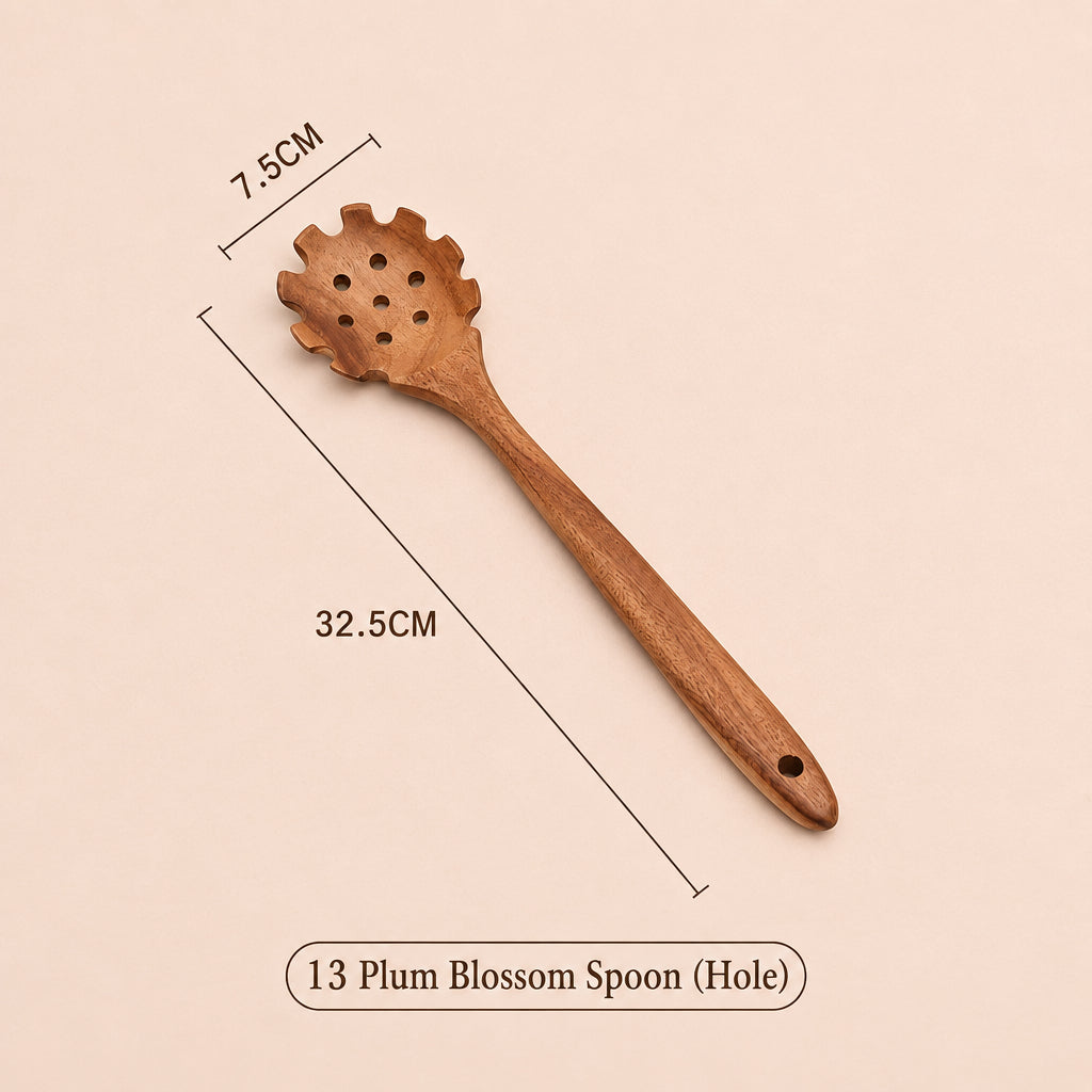 Paint-free Wax-free Wooden Cooking Spoon Shovel suit Kitchenware Long Handle Non-stick Pan Stir-frying Shovel Wooden Acacia Soup Spoon