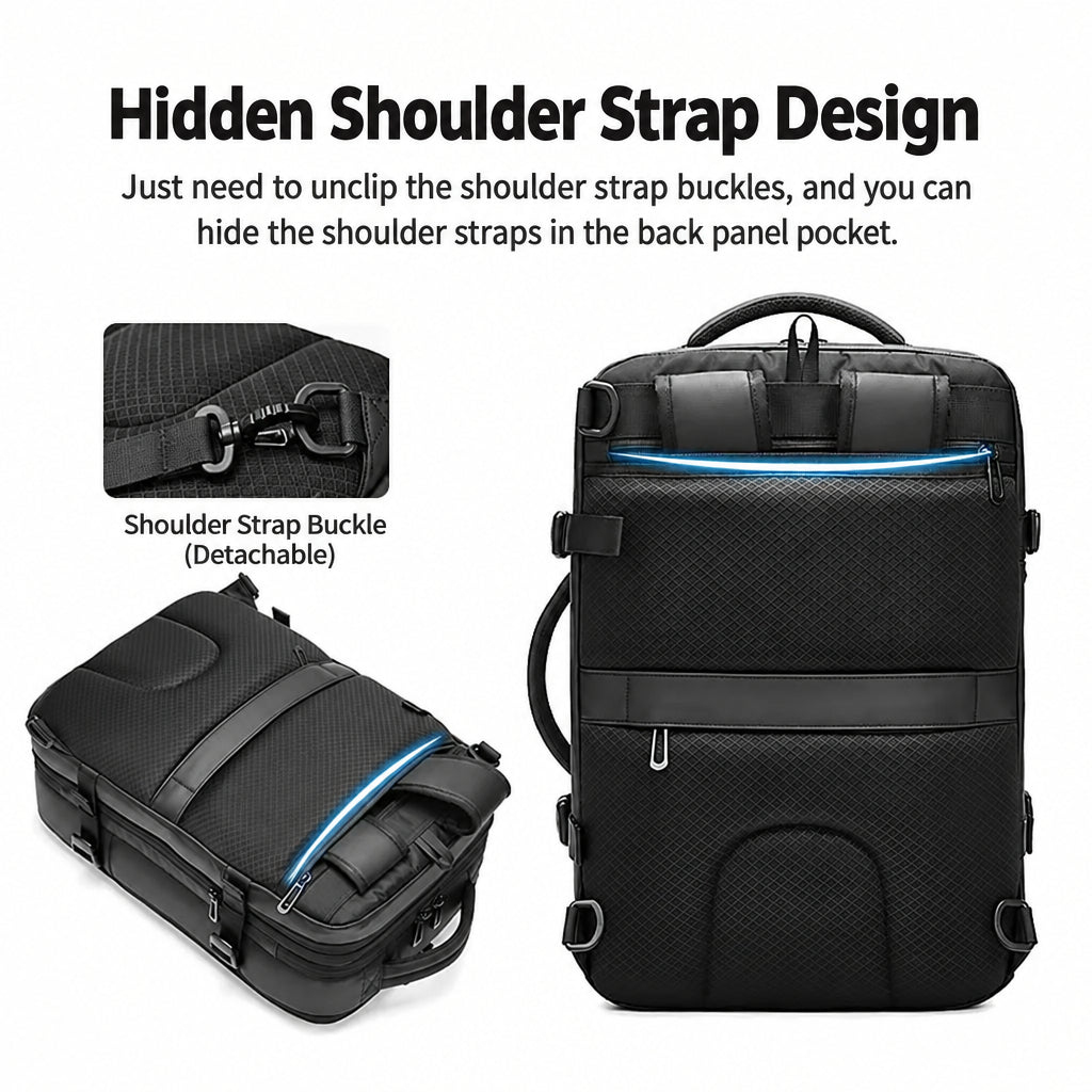 Backpack men's large capacity travel portable shoulder strap hidden multi-functional computer bag business travel backpack expansion