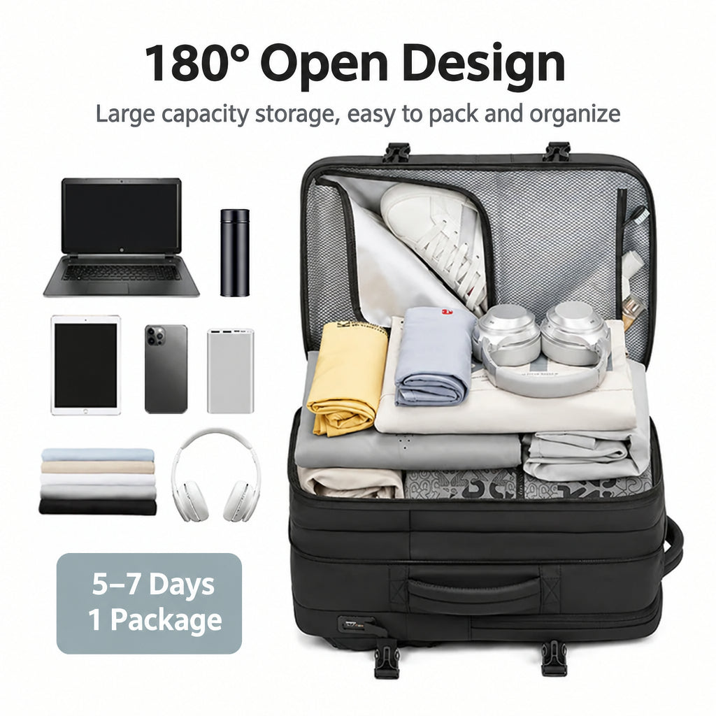 Backpack Men's Large Capacity Multi-function Expanding Vacuum Compression Travel Bag Water-repellent Travel Computer Backpack