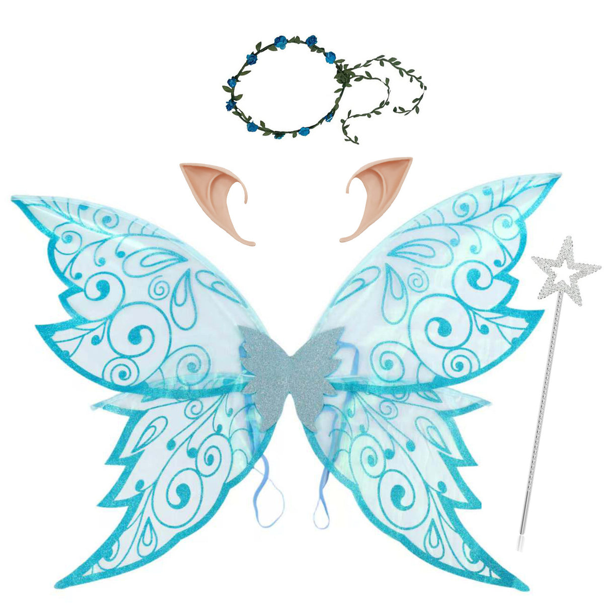 Halloween New Products for Kidsren and Adults Elf Butterfly Wings Back Decoration Holiday Party Dress up Hot Stamping Butterfly Wings