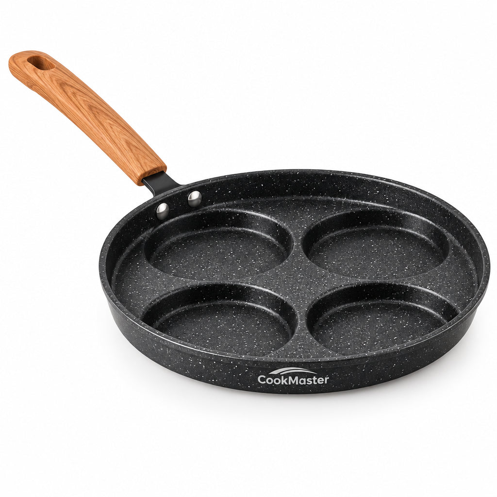 Manufacturer Wholesale Pancake Frying Pan Flats Bottom Four-Hole Non-Stick Pan Household Omelette Artifact Breakfast Pan Kitchen Utensils Eggs