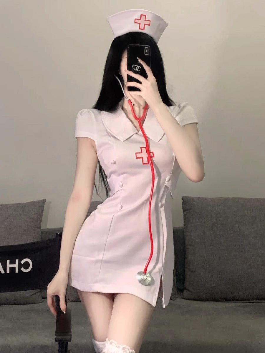Sexy Pure Desire Uniform Suit Doctor Cosplay White Angel Sexy Costume Halloween Small Breast Nurse Costume