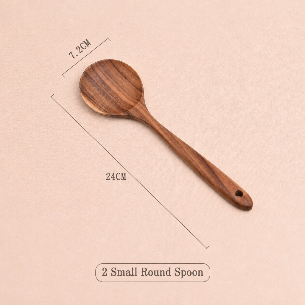 Paint-free Wax-free Wooden Cooking Spoon Shovel suit Kitchenware Long Handle Non-stick Pan Stir-frying Shovel Wooden Acacia Soup Spoon