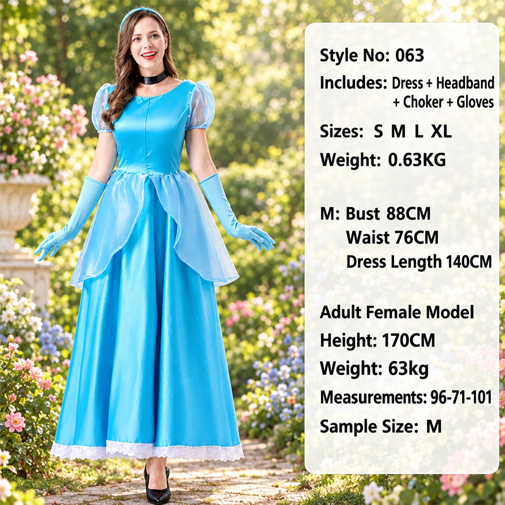 Adult Halloween Snow White Bell Cinderella Ice Sleeping Beauty Rapunzel Party Stage Performance Princess Dress