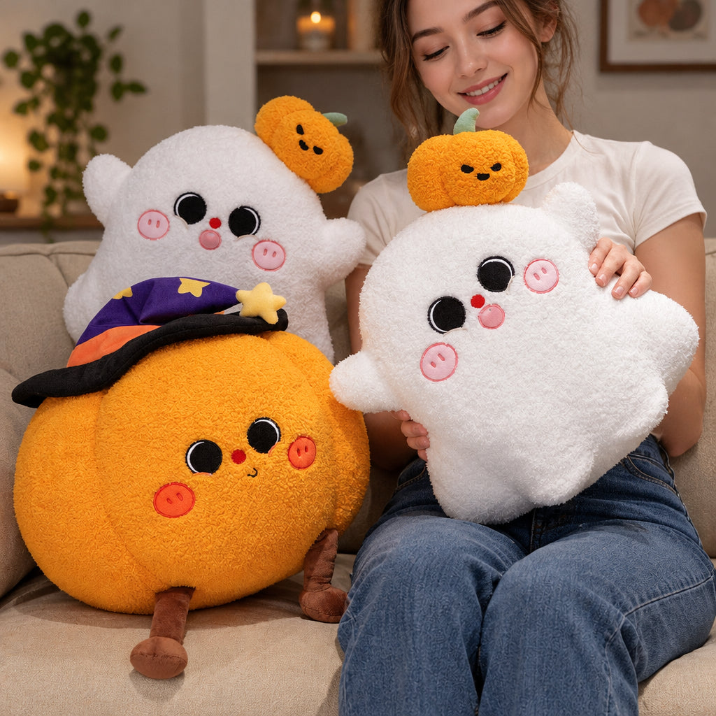 Cute Halloween Pumpkin Doll Ghost Imp Pillow Plush Toy Decoration Sofa Ornament Doll