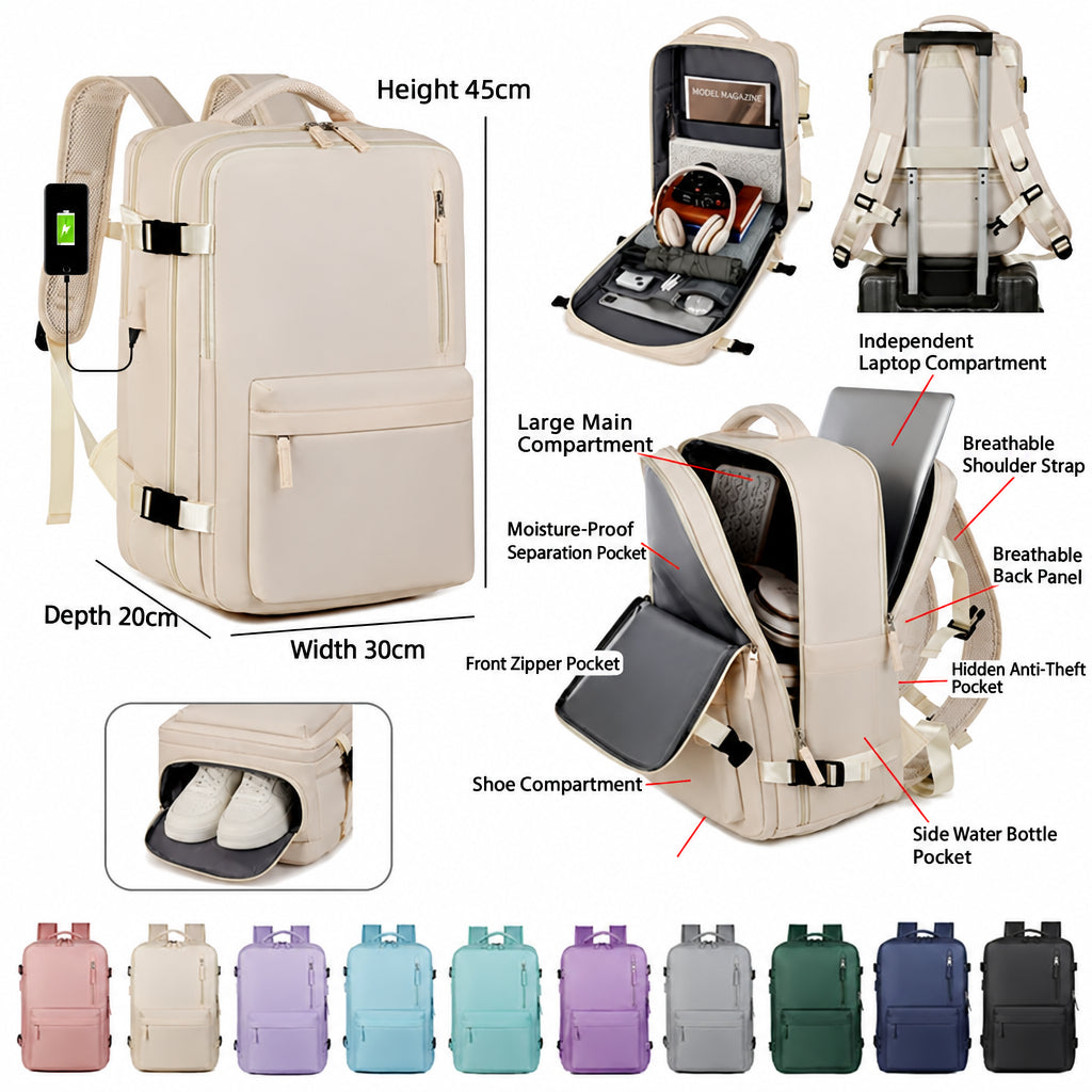 Customizable Logo Men's Backpack Travel Bag Large Capacity Business Travel Portable Luggage Student Computer Bag