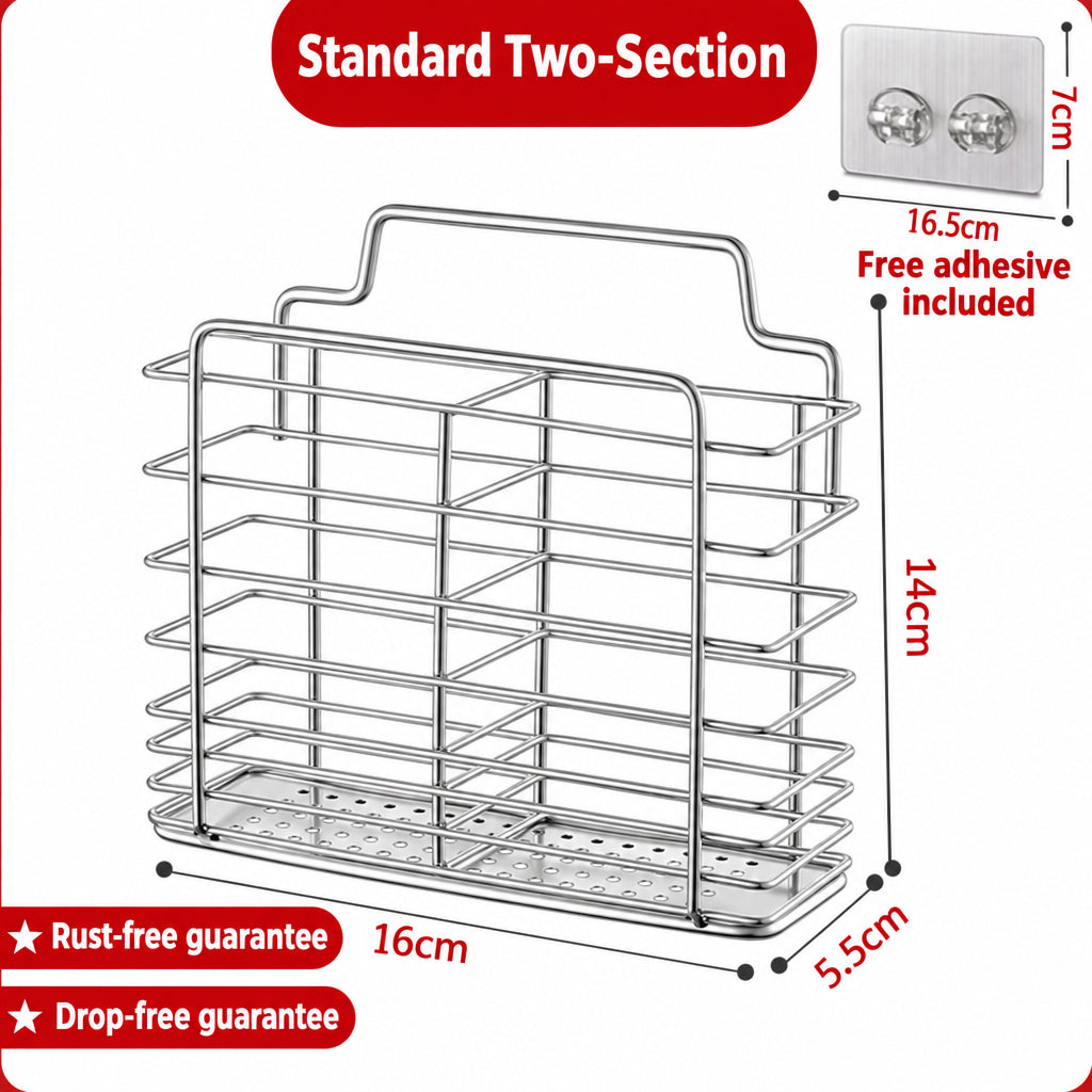 Multifunctional Chopsticks Cage Storage Rack Household Kitchen Wall Hanging Mildew-proof 304 Stainless Steel Chopsticks Holder Chopsticks Storage Rack