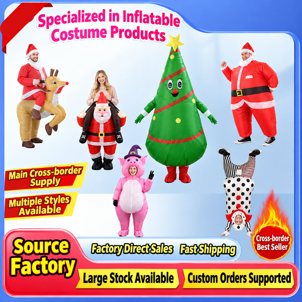 Cross-Border Hot Selling Christmas Tree Inflatable Suit Props Adult Christmas Tree Cosplay Holiday Costumes