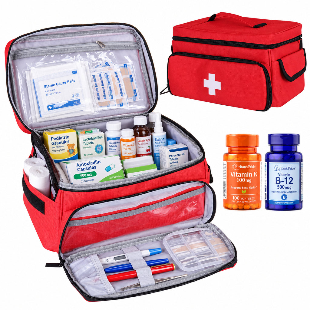 Amazon's New Small Medicine Storage Bag Family First Aid Storage Box Medical Tool Kit Medical Kit