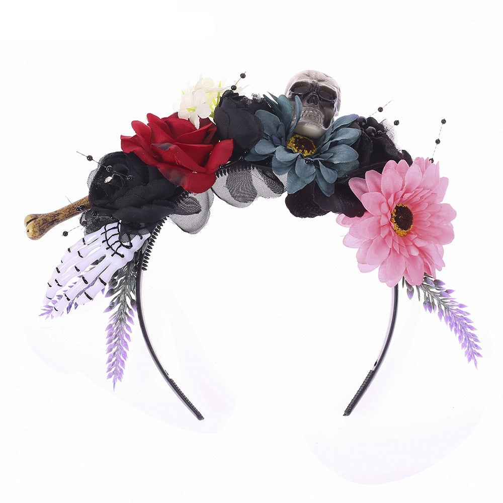 Spider Flower Party Halloween New Flower Headdress Hair Hoop Wholesale Makeup Personality European and American Cosplay