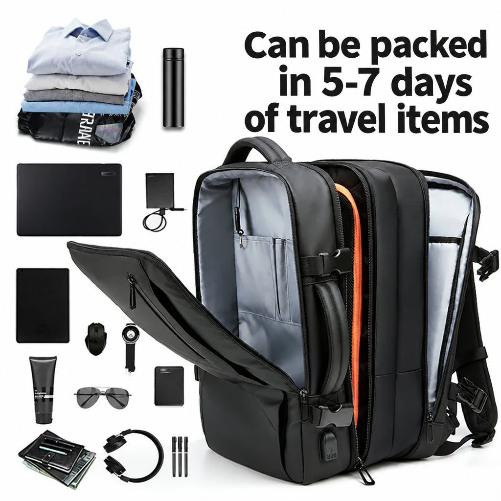 Backpack men's large capacity travel portable shoulder strap hidden multi-functional computer bag business travel backpack expansion