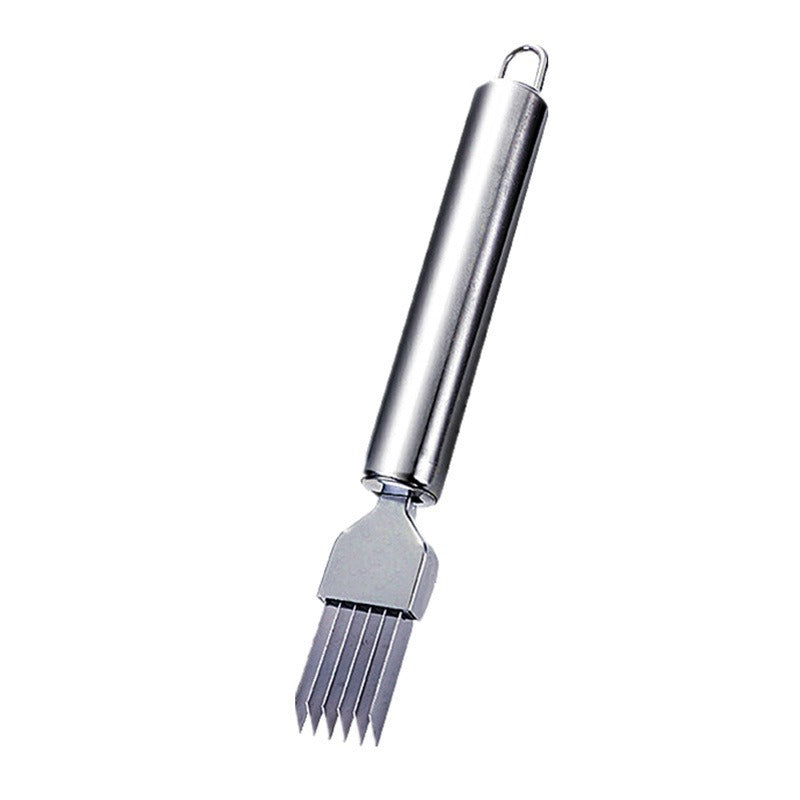 Stainless Steel Onion Cutter, Onion Knife, Shredder, Kitchen Tool, Shredding Knife, Multifunctional Kitchen Utensil with Hanging Hole, Grater