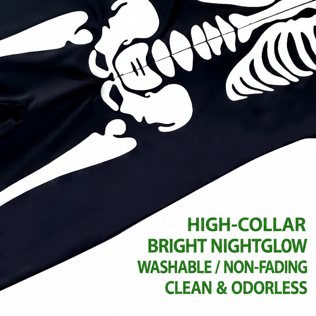 Cross-border Halloween Children's Costume Skull Skeleton White Luminous Ghost Costume Playing One-piece Hooded Costume Costume
