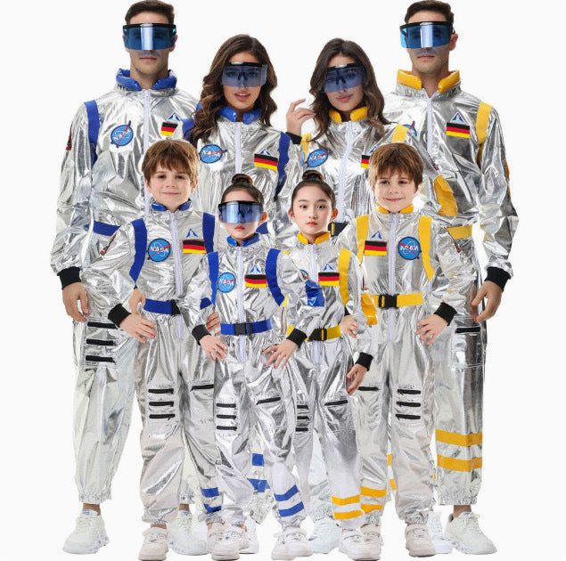 Cross-border source aviation clothing astronaut cosplay spacesuit German logo technology theme parent-child performance