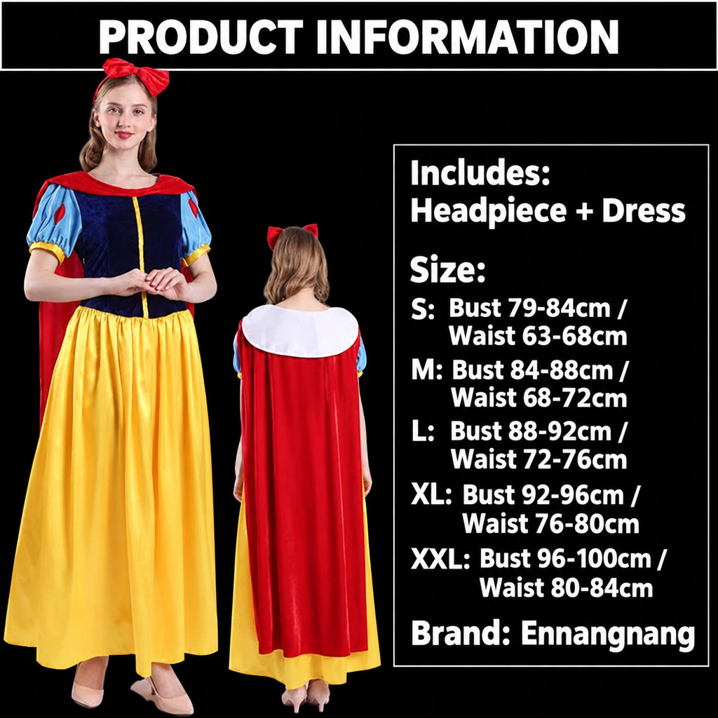 Halloween Adult Snow White Christmas Annual Party Cosplay Queen Cinderella Wedding Dress Costume Wholesale