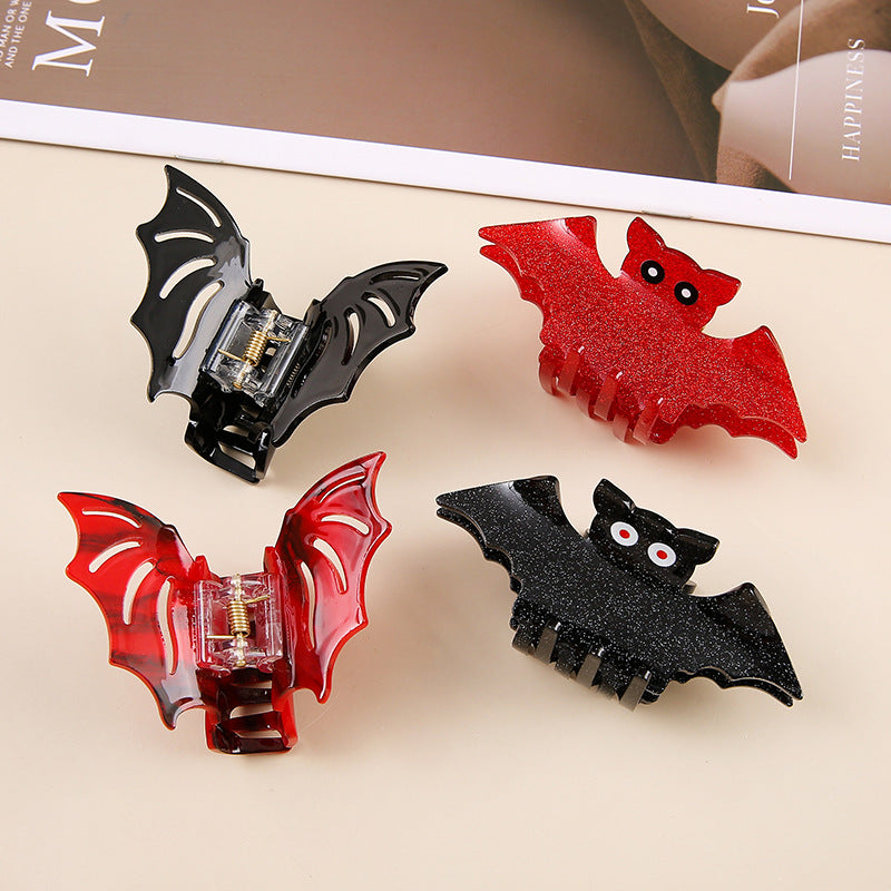 Factory Wholesale Halloween Series Bat Quirky Hair Clips Bat Wings Hairpins for Half-Up Hairstyles