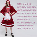Halloween Retro Palace Dress Little Red Riding Hood Long Dress Cosplay Queen Character Performance Costume