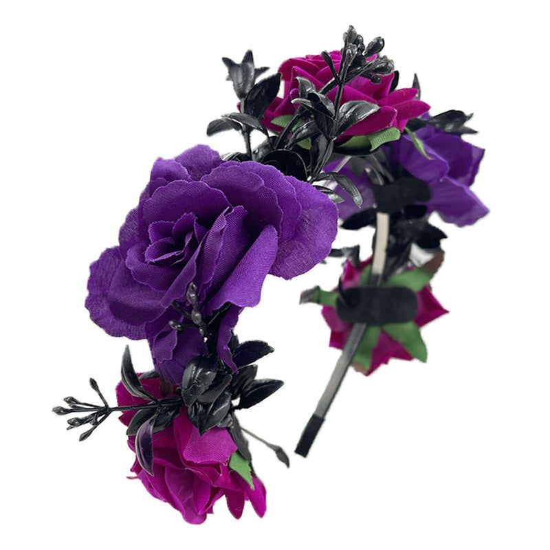 Spider Flower Party Halloween New Flower Headdress Hair Hoop Wholesale Makeup Personality European and American Cosplay