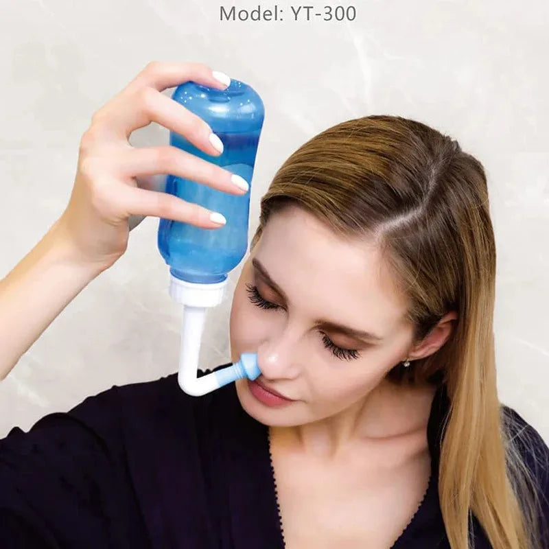 300/500ML Nasal Wash Cleaner Nasal Irrigator Rinse Bottle Nose Protector for Allergic Rhinitis Relief for Adults and Children Neti Pots
