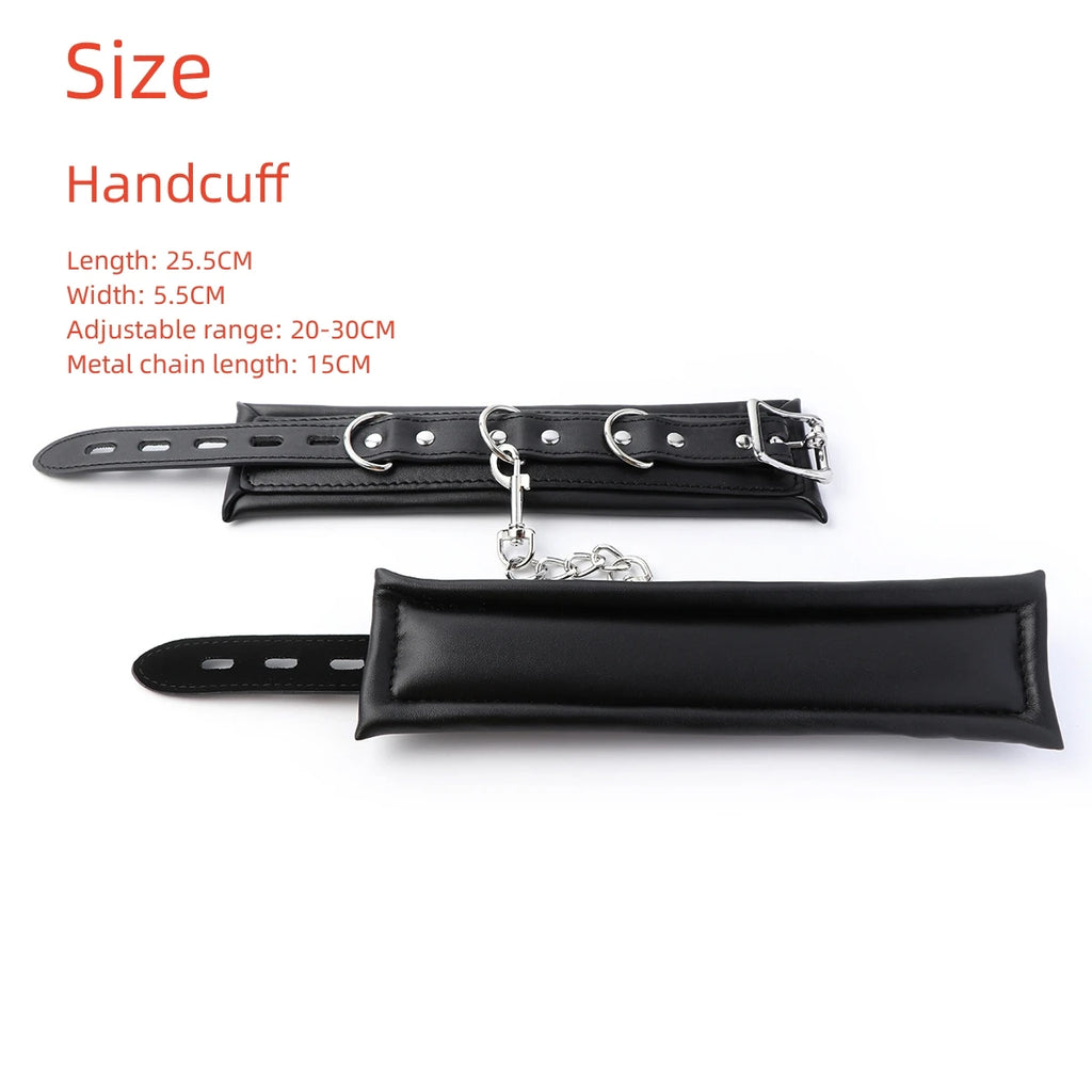 Bondage Kits Extendable Products Leather Restraint Set Handcuffs Ankle Cuffs Bdsm Toys For Couples Women 18 Adult Games