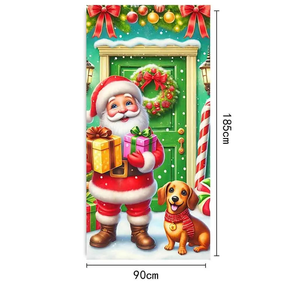 Christmas Door Hanging Banner Merry Christmas Decoration For Home  Navidad Christmas Wall stickers Xmas Gift New Year