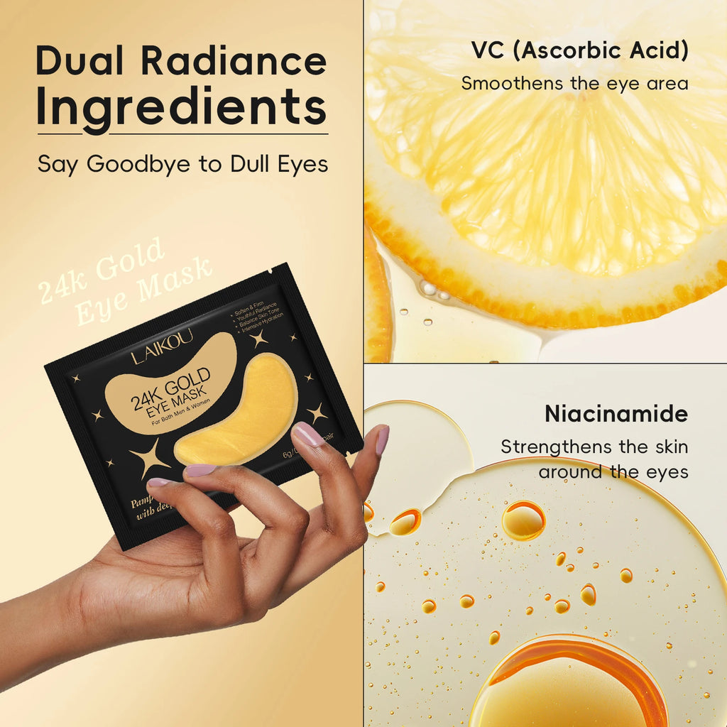 LAIKOU Snail 24K Gold Skincare Kit Snail Secretion Collagen Hyaluronic Acid Niacinamide Firming Brightening Full Face Care Set
