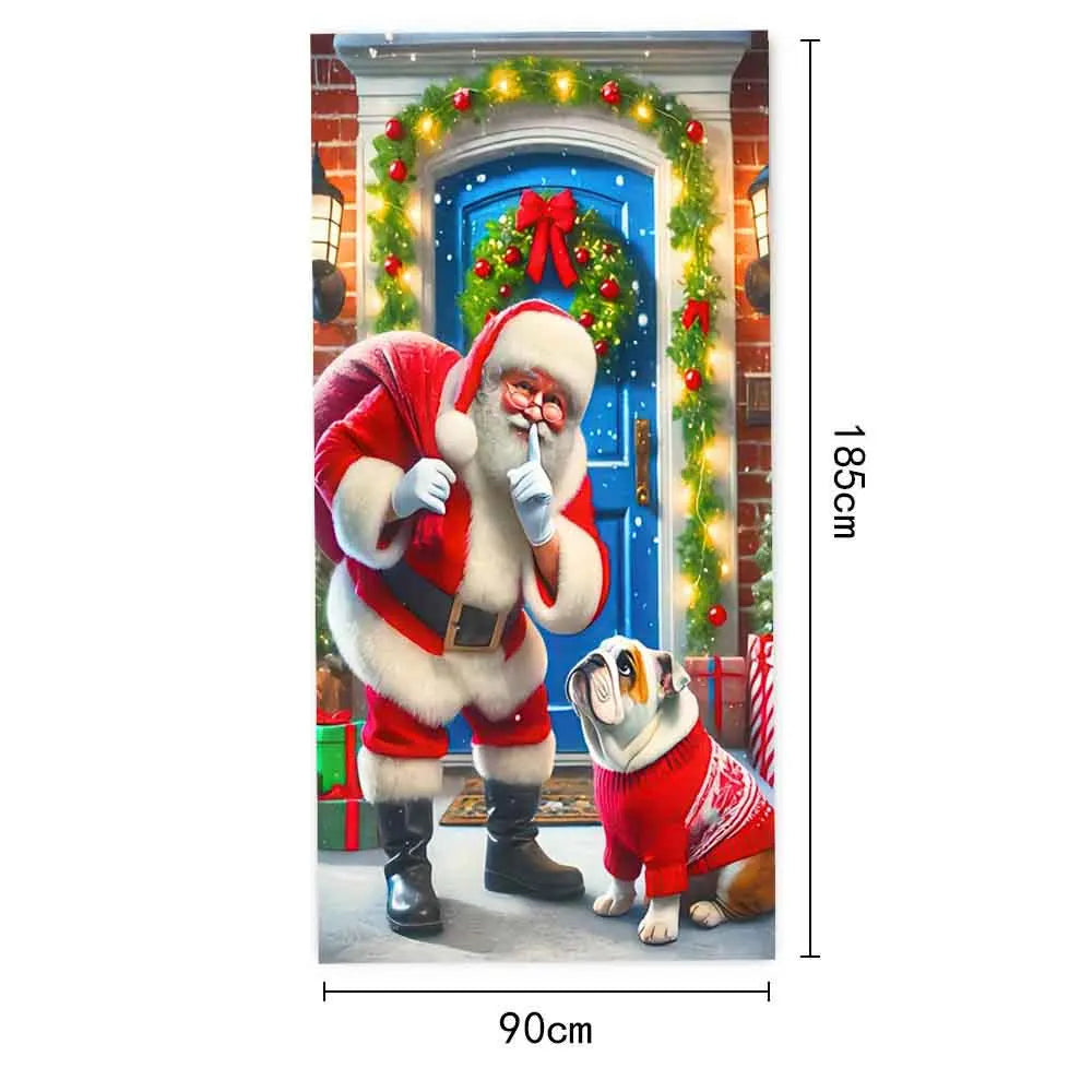 Christmas Door Hanging Banner Merry Christmas Decoration For Home  Navidad Christmas Wall stickers Xmas Gift New Year