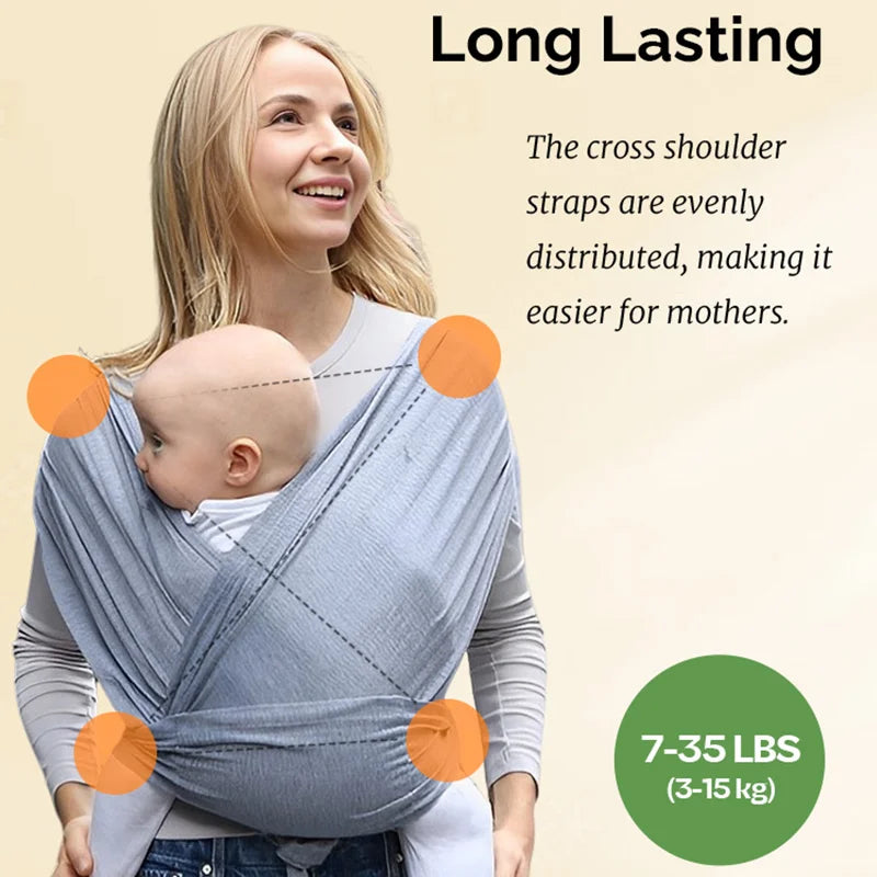 Ergonomic Baby Wrap Sling Carrier Soft Cotton Kangaroo Sling for Newborns to 36 Months Comfortable Front Baby Carrier